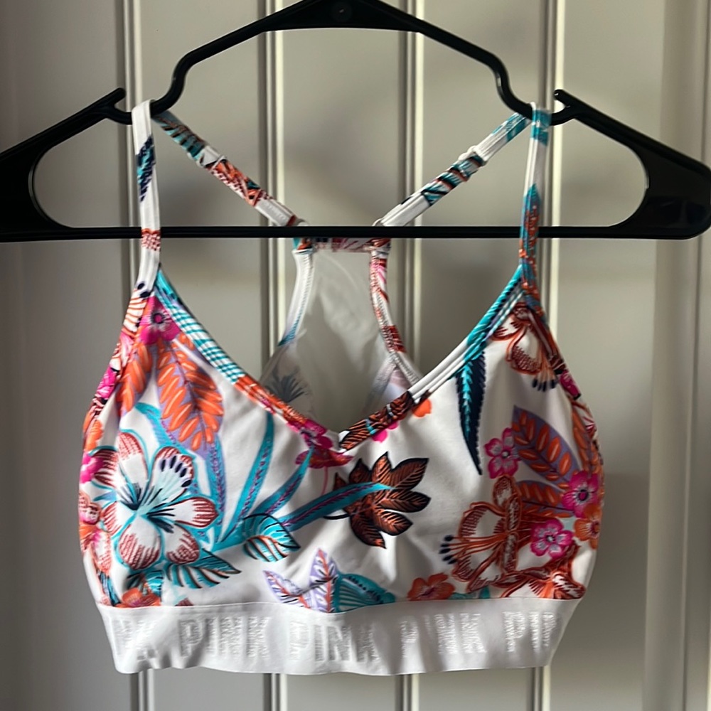 PINK Floral Sports Bra